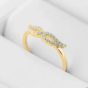 DOVEK wings shape gold diamond ring Thumbnail