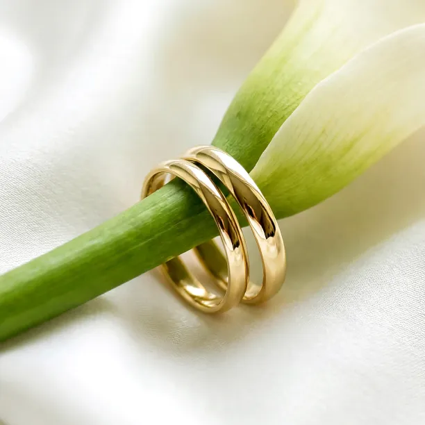 Solid wedding rings made of yellow gold VIRGINIE Image