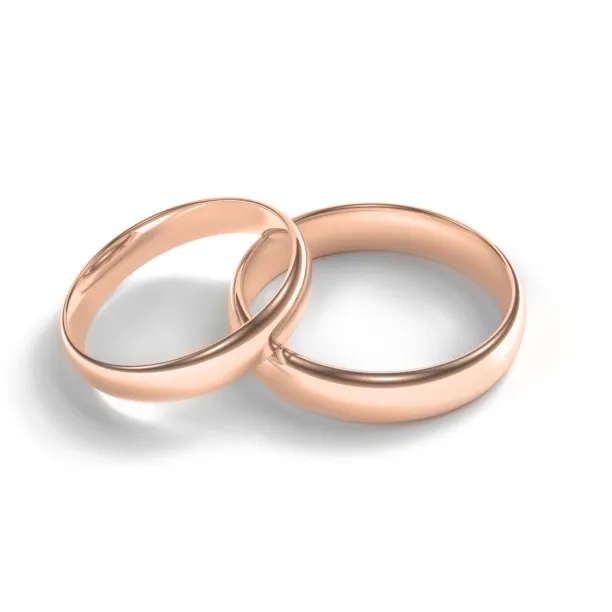 Solid wedding rings made of red gold EVEN Image