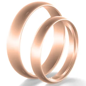 Solid wedding rings made of red gold EVEN Thumbnail