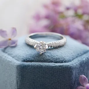 LIVKE classic gold diamond engagement ring Thumbnail
