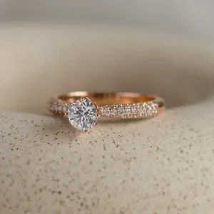 LIVKE classic gold diamond engagement ring Thumbnail