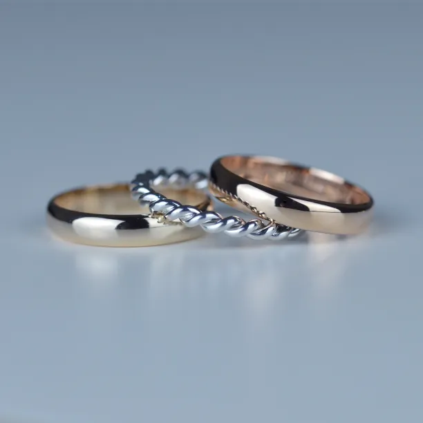 Gold minimalist wedding rings VALO Image