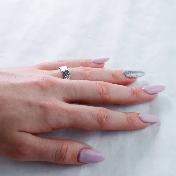 Hammered gold wedding rings LANI Image