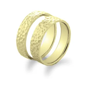 Hammered gold wedding rings LANI Thumbnail