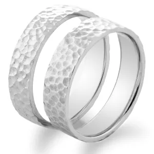 Hammered gold wedding rings LANI Thumbnail