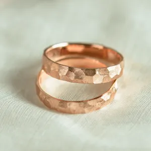 Textured gold wedding rings MUZI Thumbnail