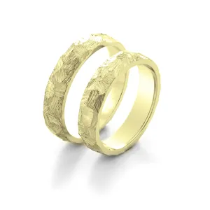 Textured gold wedding rings MUZI Thumbnail