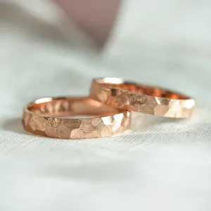 Textured gold wedding rings MUZI Thumbnail