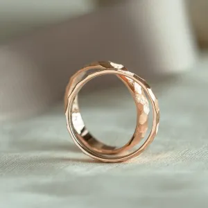 Textured gold wedding rings MUZI Thumbnail