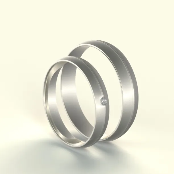 BRONSE gold diamond dress wedding rings - Yin-Yang harmony Image