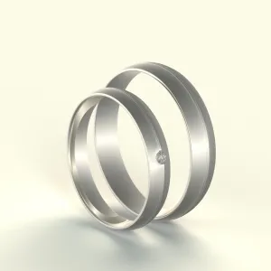 BRONSE gold diamond dress wedding rings - Yin-Yang harmony Thumbnail