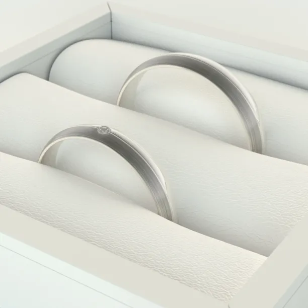 BRONSE gold diamond dress wedding rings - Yin-Yang harmony Image