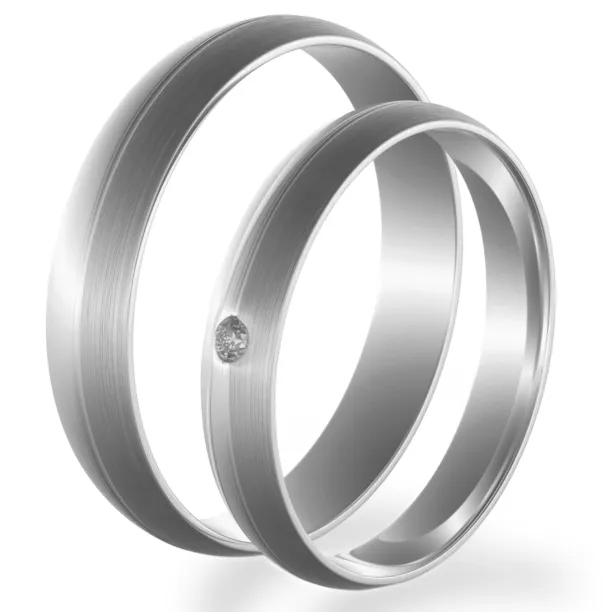 BRONSE gold diamond dress wedding rings - Yin-Yang harmony Image