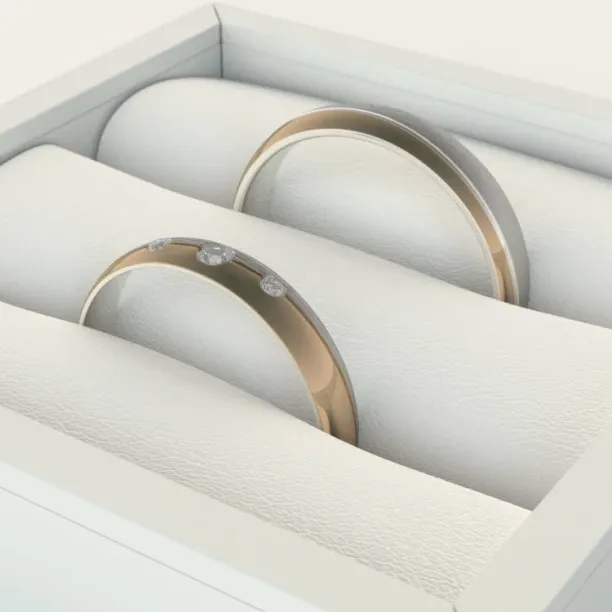 BRONS combination gold diamond dressing wedding rings Image