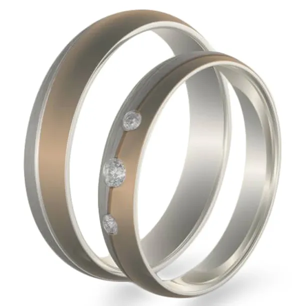 BRONS combination gold diamond dressing wedding rings Image