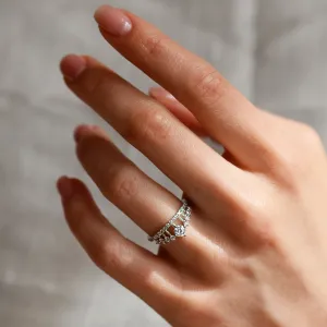 HEBO gold engagement ring in the shape of crown Thumbnail