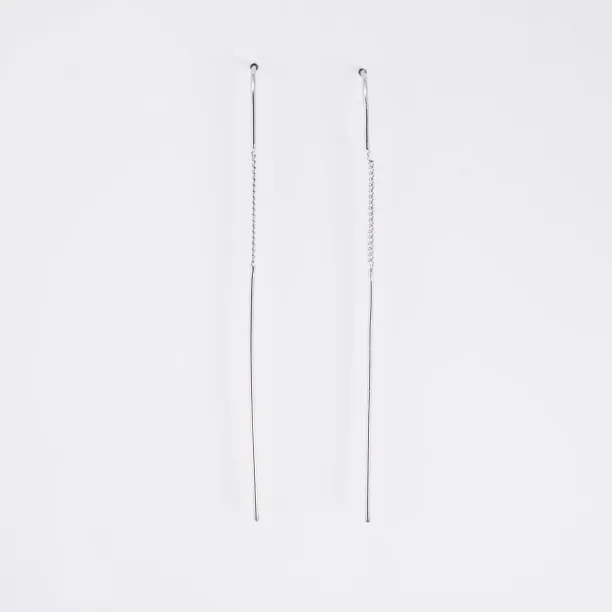 GADI gold chain-earrings with black raw diamonds Image