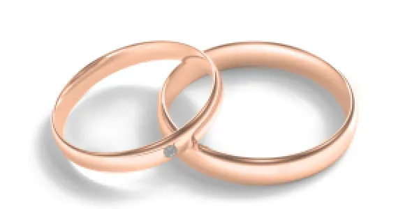 D-SHAPE yellow gold wedding rings with diamond NEVADA Thumbnail