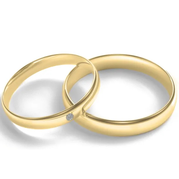 D-SHAPE yellow gold wedding rings with diamond NEVADA Image