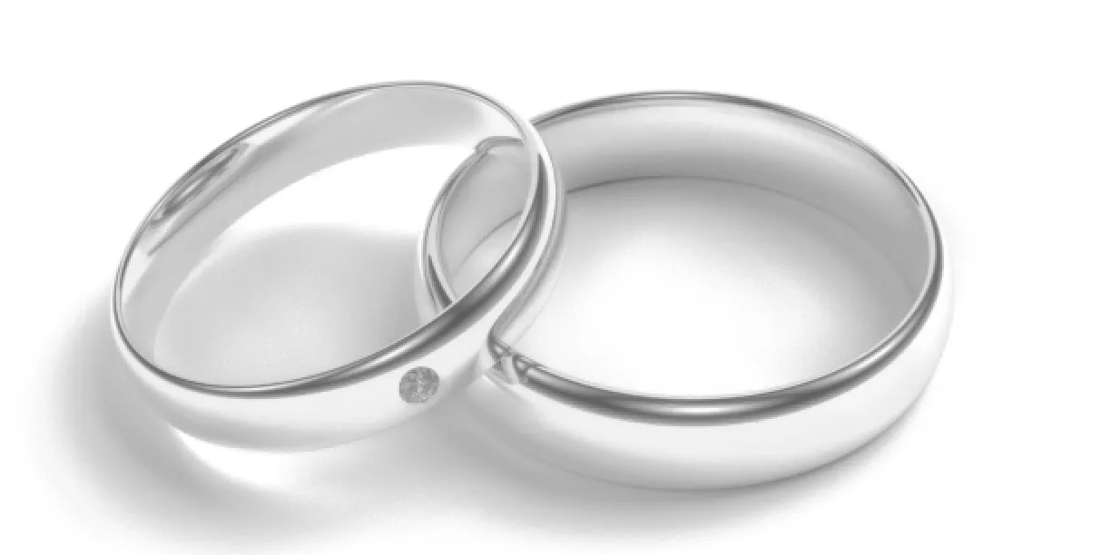 D-SHAPE white gold wedding rings with diamond CHICAGO Image