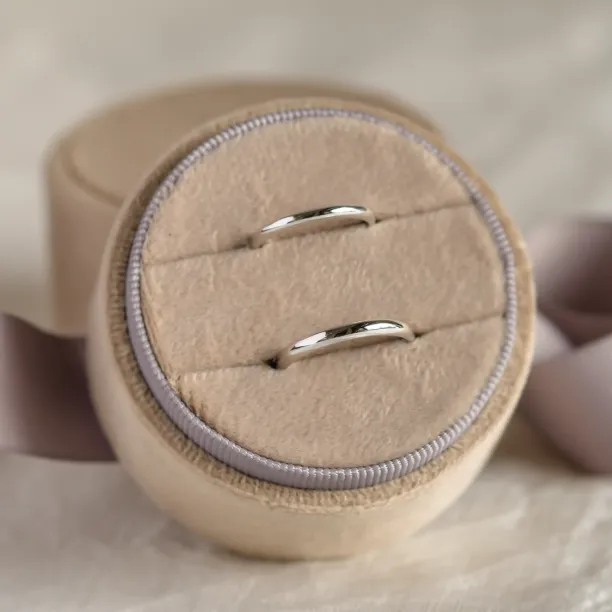 D-SHAPE wedding white gold rings GEORGIE Image