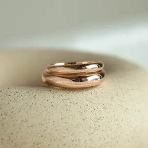 D-SHAPE wedding red gold rings ALASKA