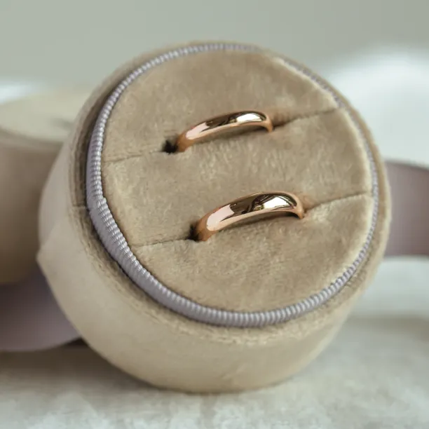 D-SHAPE wedding red gold rings ALASKA Image