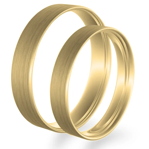 Flat matt wedding rings made of yellow gold AMARILLO Image