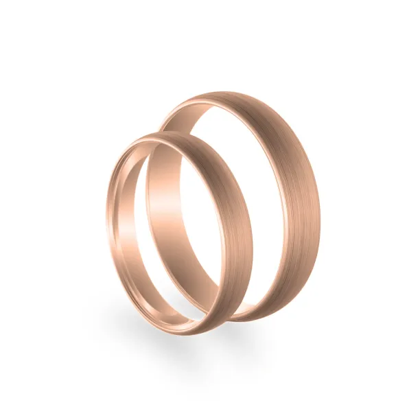 D-SHAPE mat wedding yellow gold rings VERMONT Image