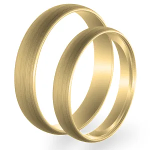 D-SHAPE mat wedding yellow gold rings VERMONT Thumbnail