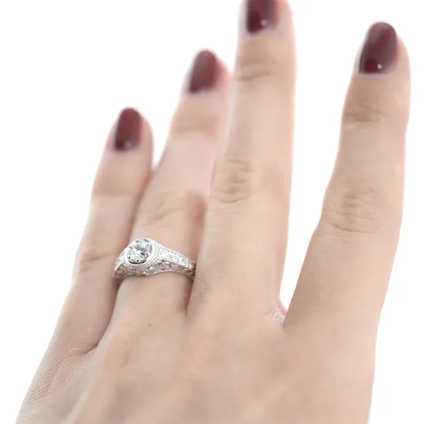 Vintage ring with amethyst 0.5 ct and diamonds OSLO Image