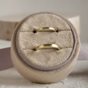 Solid matte wedding rings made of white gold ODELL Thumbnail