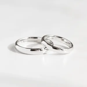 Solid wedding rings made of white gold TESSA