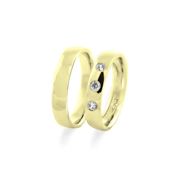 Gold wedding rings with diamonds SKIEN Image