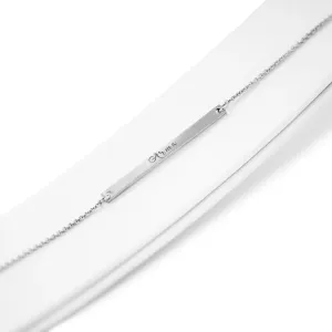 Minimalist silver bracelet with engraving Plofi Thumbnail