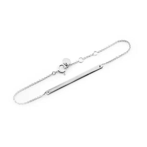 Minimalist silver bracelet with engraving Plofi Image