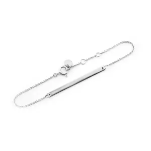 Minimalist silver bracelet with engraving Plofi Thumbnail