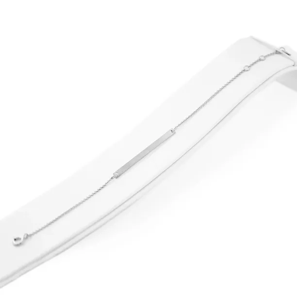 Minimalist silver bracelet with engraving Plofi Image