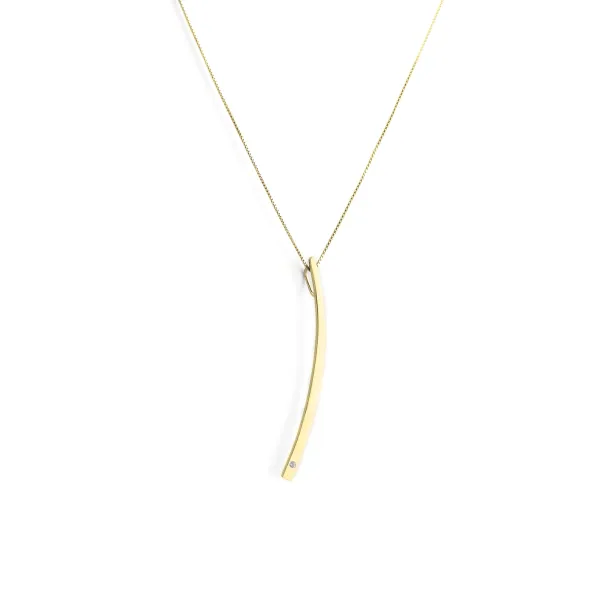 Gold minimalist necklace with a diamond LOFE Image