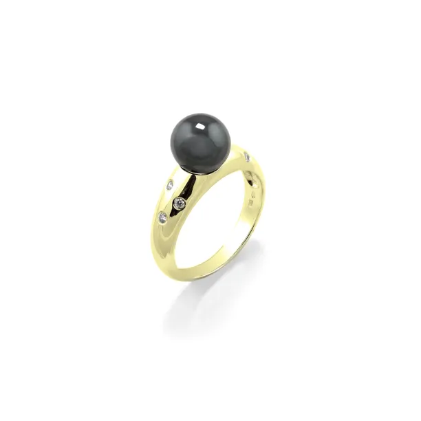 Hematite ring with diamonds DOGA Image