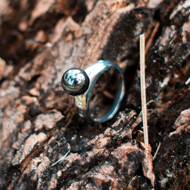 Hematite ring with diamonds DOGA Image