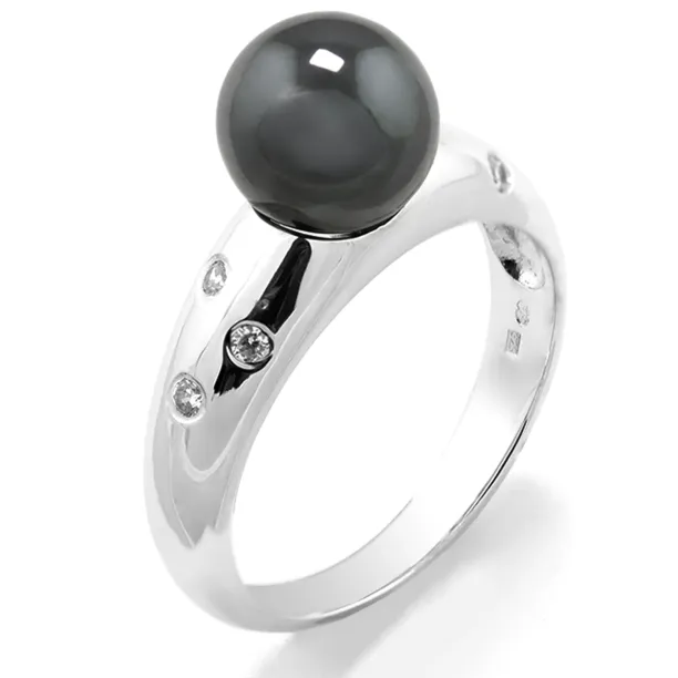 Hematite ring with diamonds DOGA Image