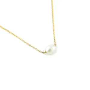 Gold necklace with white pearl - PEARE Thumbnail