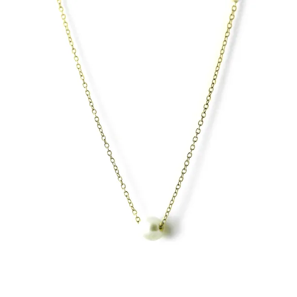 Gold necklace with white pearl - PEARE Image