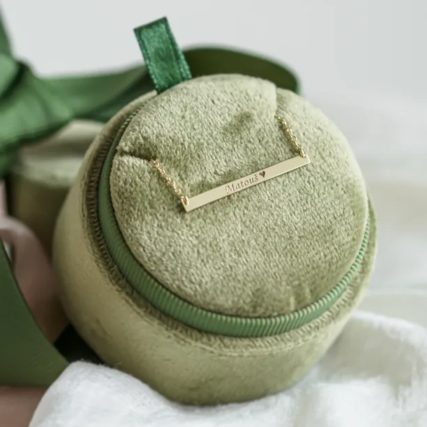 Gold Necklace in minimalist style with any engraving OSA Image