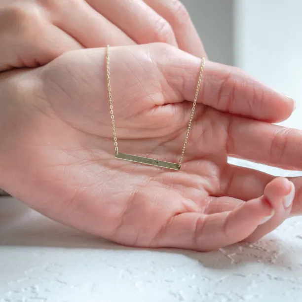 Gold Necklace in minimalist style with any engraving OSA Image