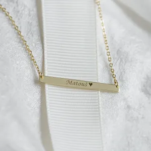 Gold Necklace in minimalist style with any engraving OSA Thumbnail