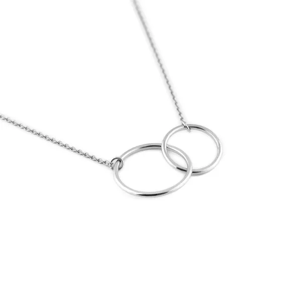 Minimalist silver necklace with rings VOVET Image