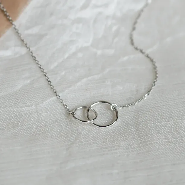 Minimalist silver necklace with rings VOVET Image